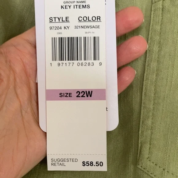 Ruby Rd pant new sage green slimming contour waistband pant 22W - Picture 10 of 17